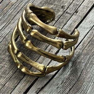 Brass Skeleton Cuff Bracelet